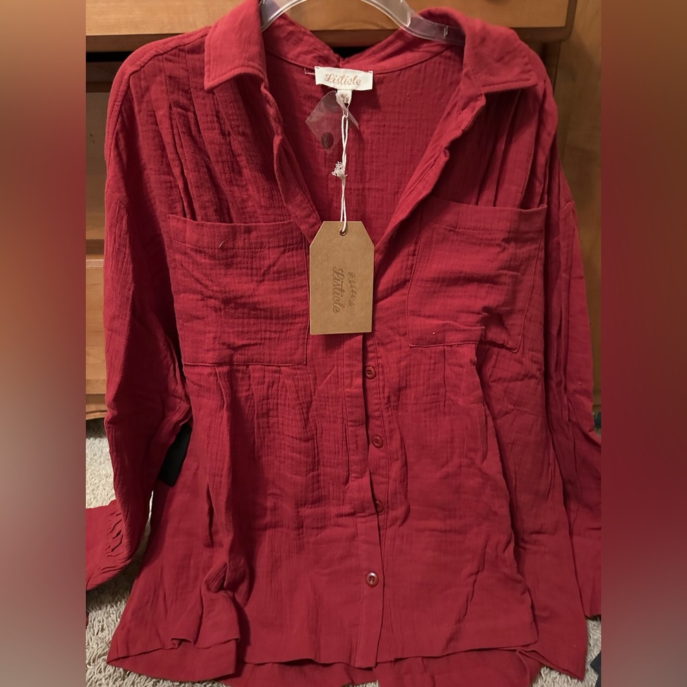 NWT Listicle Cotton Gauze top
